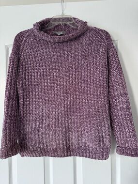Marled Reunited Cozy Purple Chenille Mock Turtleneck Sweater Women’s XS